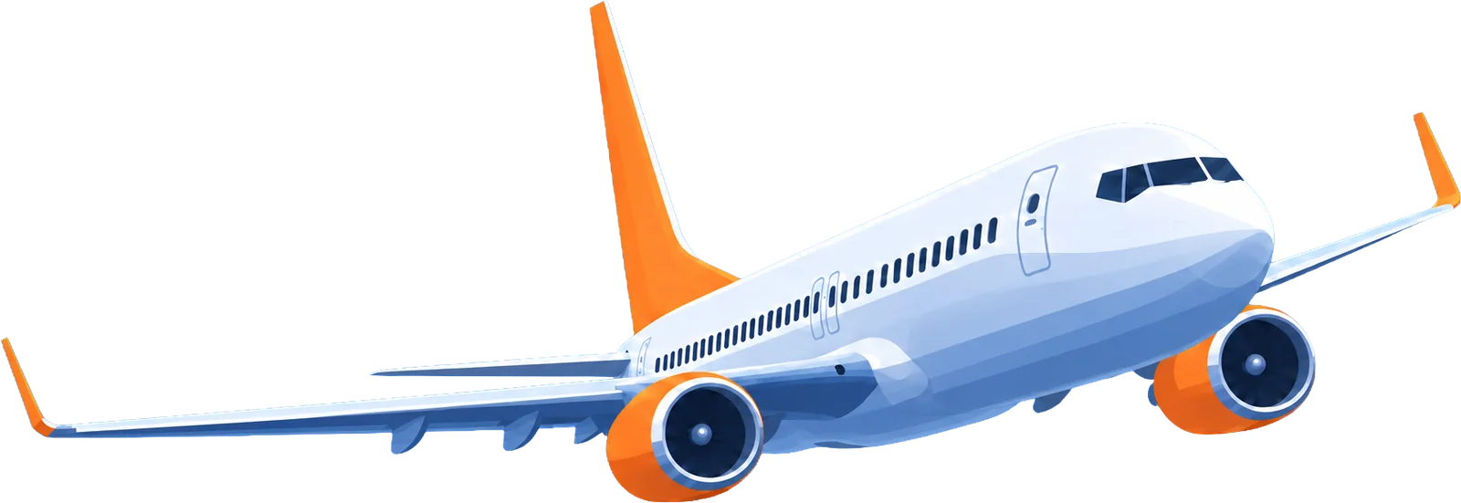 An orange and white Cozy Airways plane flying over a moonlit landscape